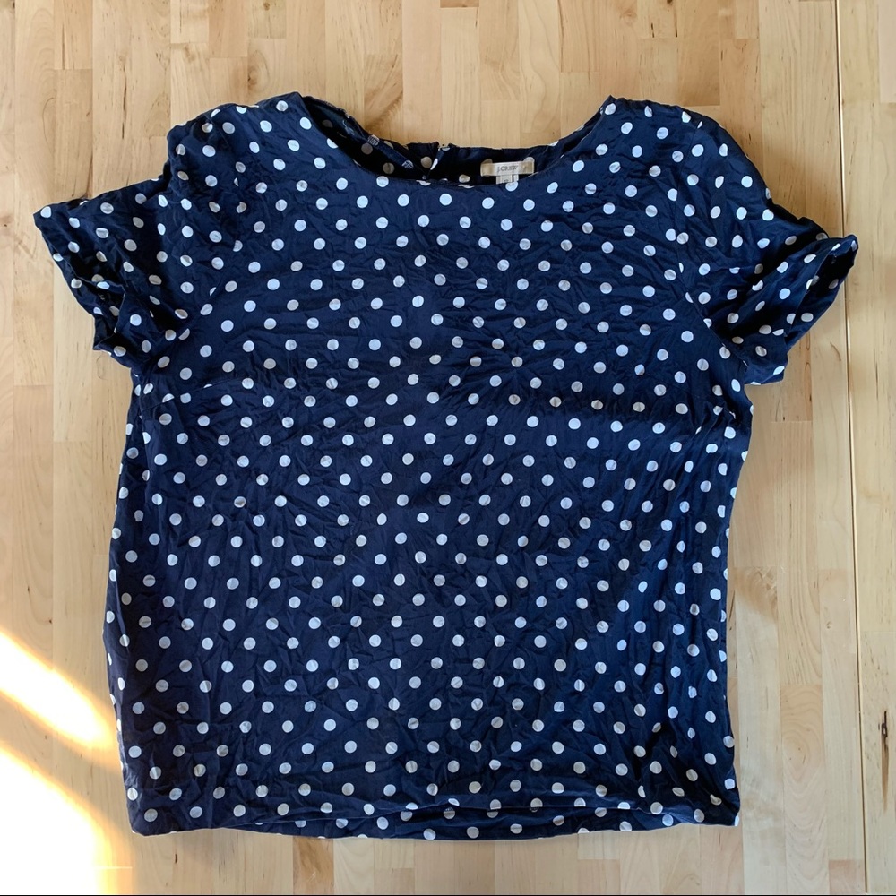 J. Crew Polka Dot Silk Blouse
